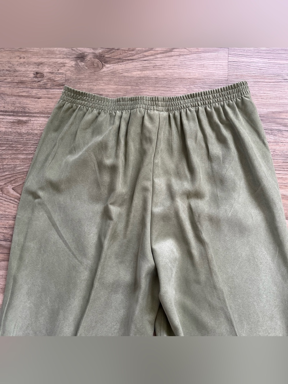Alfred Dunner Pants 12 Sage Green Straight Leg Elastic Waist Pockets Casual Fall - Picture 7 of 8